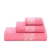 nice homeit - Juego de 3 toallas de algodón hilado en anillo - Toalla de baño extra grande de calidad, suaves y absorbentes - Ideal para baño, gimnasio, hotel y spa - Fabricado en Italia (Rosa)