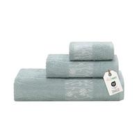 nice homeit - Juego de 3 toallas de algodón hilado en anillo - Toalla de baño extra grande de calidad, suaves y absorbentes - Ideal para baño, gimnasio, hotel y spa - Fabricado en Italia (Verde)