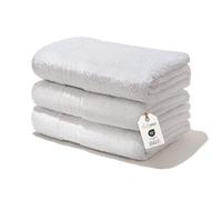 nice homeit - Juego de 3 Toallas de Baño Extra Suaves, 100% Algodón Made in Italy, Altamente Absorbentes y de Secado Rápido, Tamaño 75 x 140 cm, Color Blanco