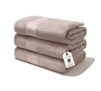 nice homeit - Juego de 3 Toallas de Baño Extra Suaves, 100% Algodón Made in Italy, Altamente Absorbentes y de Secado Rápido, Tamaño 75 x 140 cm, Color Polvo