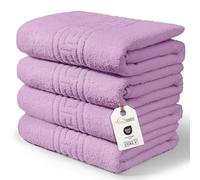 nice homeit - Juego de 4 Toallas de 100% algodón Hilado en Anillo - 60 x 100 cm - Aptas para Uso Diario y Deportivo - Extra Suaves y absorbentes - Made in Italy (Violeta)
