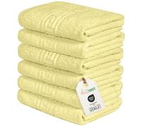 nice homeit Juego de 6 Toallas de Cara y Manos de 40 x 60 cm - Toallas de baño de 100% algodón Hilado en Anillo - Extra Suave y Absorbente. Fabricado en Italia (Amarillo)