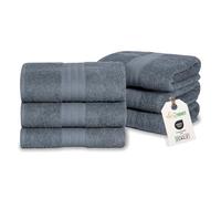 nice homeit Juego de 6 Toallas para Cara e Invitados de algodón 40 x 75 de 100% algodón Hilado en Anillo - Juego de Toallas de baño Extra Suaves y absorbentes. Fabricado en Italia - Gris Oscuro