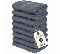 nice homeit Juego de 8 Toallas de Cara e Invitados de algodón 35 x 55 de 100% algodón Hilado en Anillo - Juego de Toallas de baño Extra Suaves y absorbentes. Fabricado en Italia - Gris Oscuro