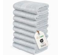 nice homeit Juego de 8 Toallas de Cara e Invitados de algodón 35 x 55 de 100% algodón Hilado en Anillo - Juego de Toallas de baño Extra Suaves y absorbentes. Fabricado en Italia - Gris