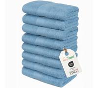 nice homeit Juego de 8 Toallas de Cara e Invitados de algodón 35 x 55 de 100% algodón Hilado en Anillo - Juego de Toallas de baño Extra Suaves y absorbentes. Fabricado en Italia -BLU