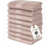 nice homeit Juego de 8 Toallas de Cara e Invitados de algodón 35 x 55 de 100% algodón Hilado en Anillo - Juego de Toallas de baño Extra Suaves y absorbentes. Fabricado en Italia - Polvo