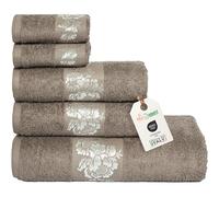 nice homeit Juego de Toallas de baño - 100% algodón Hilado en Anillo - Extra Suaves y absorbentes - Juego de Toallas de baño - Made in Italy (marrón)