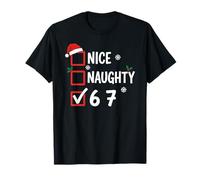 Nice Naughty 6 7 Christmas Santa Claus Camiseta