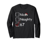 Nice Naughty 67 Meme Funny Christmas Men Women Kids Manga Larga