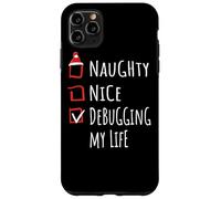 Nice Naughty Debugging My Life Christmas List Shirt Xmas Carcasa para iPhone 11 Pro MAX