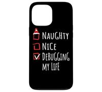 Nice Naughty Debugging My Life Christmas List Shirt Xmas Carcasa para iPhone 13 Pro MAX