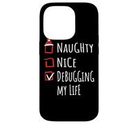Nice Naughty Debugging My Life Christmas List Shirt Xmas Carcasa para iPhone 14 Pro