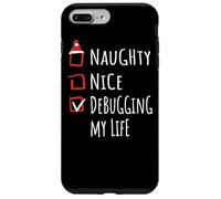 Nice Naughty Debugging My Life Christmas List Shirt Xmas Carcasa para iPhone 7 Plus/8 Plus