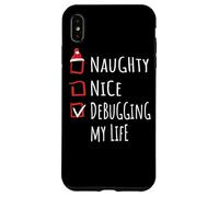 Nice Naughty Debugging My Life Christmas List Shirt Xmas Carcasa para iPhone XS MAX