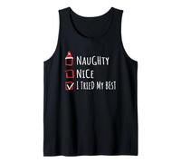 Nice Naughty I Tried My Best Christmas List Shirt Xmas Camiseta sin Mangas