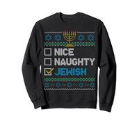 Nice Naughty Jewish Ugly Christmas Sweater Funny Hanukkah Sudadera