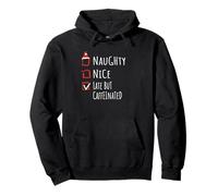 Nice Naughty Late But Caffeinated Christmas List Shirt Xmas Sudadera con Capucha