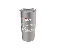 Nice Naughty Lo que había sucedido era la lista de Navidad de Papá Noel Vaso térmico de acero inoxidable de doble pared