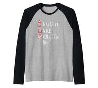 Nice Naughty Mom Said I’m Perfect Christmas List Shirt Xmas Camiseta Manga Raglan