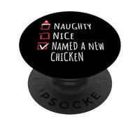Nice Naughty Named A New Chicken Christmas List Granja PopSockets PopGrip Adhesivo