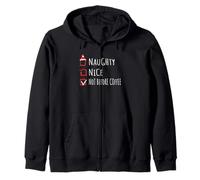 Nice Naughty Not Before Coffee Christmas List Shirt Xmas Sudadera con Capucha