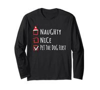 Nice Naughty Pet The Dog First Christmas List Shirt Xmas Manga Larga