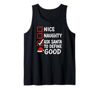 Nice Naughty Pídele a Santa Claus Que defina lo Bueno: Navidad Divertida Camiseta sin Mangas