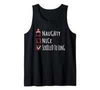 Nice Naughty Scrolled Too Long Christmas List Shirt Xmas Camiseta sin Mangas