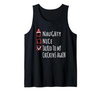 Nice Naughty Talked To My Chickens Christmas List Granja Camiseta sin Mangas