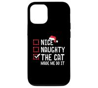 Nice Naughty The Cat Made Me Do It Lista de Navidad Carcasa para iPhone 12/12 Pro