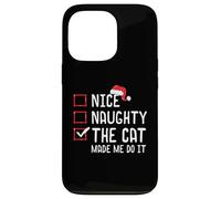 Nice Naughty The Cat Made Me Do It Lista de Navidad Carcasa para iPhone 13 Pro
