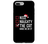 Nice Naughty The Cat Made Me Do It Lista de Navidad Carcasa para iPhone 7 Plus/8 Plus