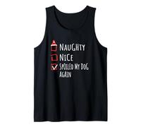 Nice Naughty Walked The Dog Twice Christmas List Shirt Xmas Camiseta sin Mangas