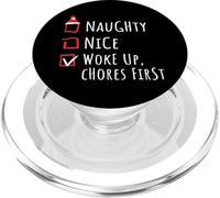 Nice Naughty Woke Up, Chores First Christmas List Granja PopSockets PopGrip para MagSafe