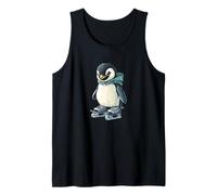Nice Penguin patina con alegría invernal en zapatos de patinador Camiseta sin Mangas