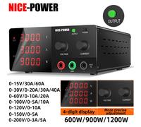 NICE-POWER 900W 30V 30A 20A 60V 10A 60A Fuente de alimentación CC ajustable 100V 5A Fuente de alimentación de banco con interruptor de salida, corriente preestablecida 15V 60A 900W