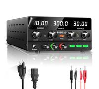 NICE-POWER Fuente de alimentación CC Variable: 30 V 10 A, conmutación Ajustable, regulada, Alta precisión, Pantalla LED de 4 dígitos, Puerto USB de 5 V/2 A, Salida y Entrada, Cable de alimentación de