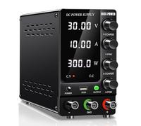 NICE-POWER Fuente de alimentación DC variable 30V 10A, fuente de alimentación de banco ajustable y regulada con interruptor de salida, pantalla LED de alta precisión de 4 dígitos, fuentes de