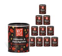 NICE SPICE Especias para vino caliente, 10 latas (10 x 35 g), mezcla de especias para vino caliente aromático, bebidas calientes, regalo para los amantes de la especia