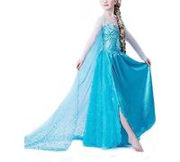 Nice Sport - Vestido de Frozen - Disfraz de princesa congelada - Disfraz de niña Carnaval de cumpleaños - Elsa (160 (8 años - 9 años)