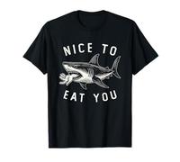 Nice To Eat You Funny Shark Wildlife For Men Women Camiseta