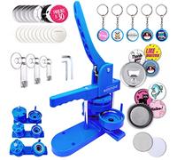 Nice2Have Máquina para hacer botones de varios tamaños de 1-1.2-2.25 pulgadas - (500 botones, 15 abridores de botellas, 15 imanes de nevera, 15 botones de llavero, más de 500 diseños gratis, 3