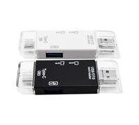 Nicear 2 Lector De Tarjetas De Memoria Integral 6 En 1 Multi USB 2.0 Adaptador De Tarjeta SD Micro SD Compatible con Mac Macbook iPhone PCs Cámara