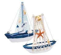 Nicear 2 Piezas Decoración De Mini Velero Adornos Pequeños Barcos Marítimos Modelo Barco Vela Náutico Para Baño