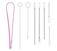 Nicear 8Piezas Juego De Herramientas Para Enhebrar Cordones Gancho Giratorio De Lazada Enhebrador De Cordones Flexible Pinzas Metálicas Herramienta Giratoria De Lazada Larga Para Cinturones