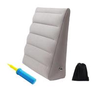 Nicear Almohada inflable en forma de cuña para adultos, portátil, de viaje, con soporte ajustable, ligera, para dormir, leer y levantar las piernas (gris)