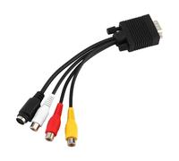 Nicear Cable conversor adaptador VGA SVGA a S-Video 3 RCA AV TV para PC portátiles con puerto Sub-D VGA a S-Video Mini DIN de 4 pines hembra y RCA