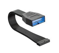 Nicear Cable de extensión USB 3.0, Adaptador Interno Flexible y Plano USB 3.0 de 19/20 Pines Macho a Hembra para Placa Base (15 cm)