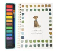 Nicear Cuadernos De Acuarela Para Principiantes Cuaderno De Acuarela 12 Colores Set De Pintura Al Agua Con Pincel, Suministros Para Manualidades Artísticas (Vida Silvestre)